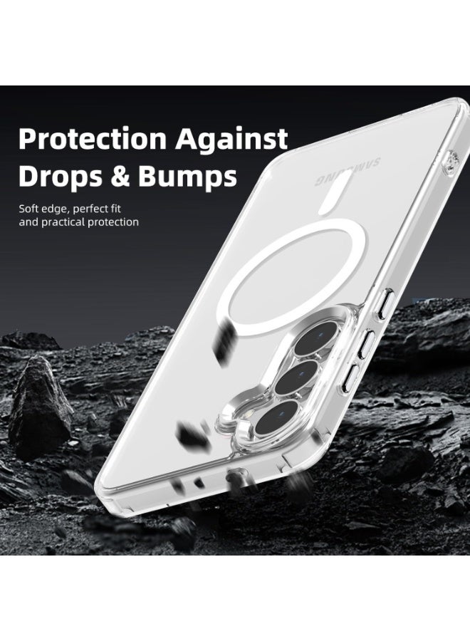 جراب شفاف لهاتف سامسونج جالاكسي S25 FE 5G [متوافق مع ماج سيف] [مغناطيس قوي] غطاء هاتف مغناطيسي رفيع وخفيف الوزن ومتين، شفاف لحماية معززة وأناقة - Image 4