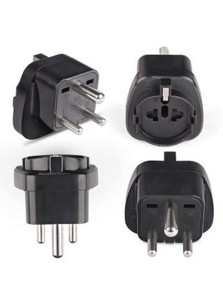 OREI European (Schuko) to India Plug Adapter - Convert European Type E/F Input to India Type D Three Prong Output Connection - Heavy Duty - Black Color (4 Pack) - pzsku/ZD1EFF6CE55C51432B8E1Z/45/1745582576/ed6389a4-5d1e-4802-820f-fb0d12aac356
