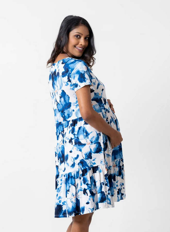 Aadaraya Aadaraya All-Over Floral Print Maternity Sleepshirt