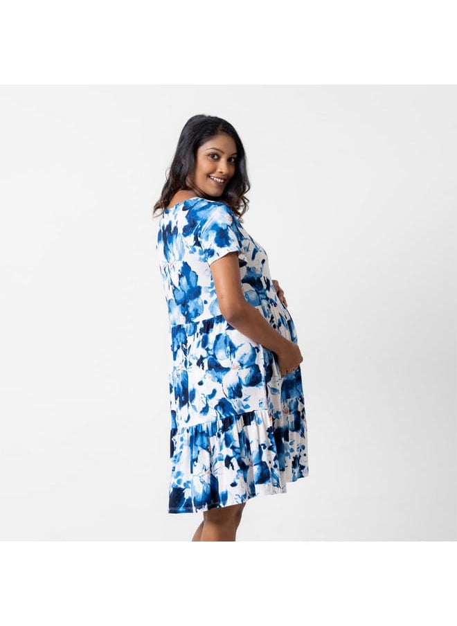 Aadaraya All-Over Floral Print Maternity Sleepshirt with Short Sleeves - pzsku/ZD1EFF7BE563DC5187D88Z/45/_/1728466392/37ef6cb6-df12-4c1a-abaf-ee592fc901fd