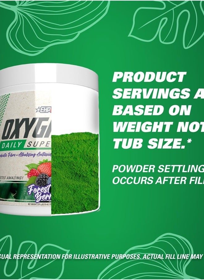 EHP Labs - EHPlabs OxyGreens Super Greens Powder - Spirulina & Chlorella Superfood, Green Juice Powder & Greens Supplements with Prebiotic Fibre, Antioxidants & Immunity Support, 30 Serves (Forest Berries) - Image 1