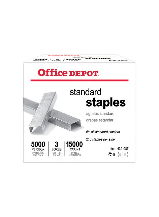 Office Depot Standard Staples, 1/4In., Pack Of 3 Boxes, 0 - Image 1