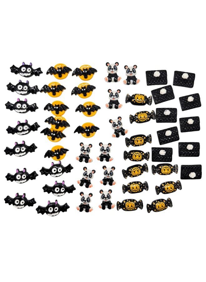 Halloluck 50 Pcs Slime Charms Easter DIY Craft Making Resin Jewery Making Kit, Resin Flatback Slime Beads Making Supplies for DIY Scrapbooking Crafts (Black) - Image 3