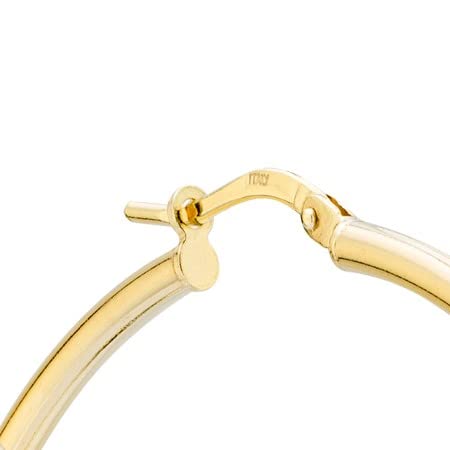 Miabella Italian 18K Gold Plated 925 Sterling Silver 2mm High Polished Round Tube Hoop Lightweight Earrings for Women Made in Italy (50mm) - Image 2