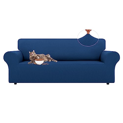 LURKA Stretch Sofa Slipcovers 1 Piece Couch Covers for 3 Cushion Couch Sofa Furniture Protector Full Sofa Covers with Elastic Bottom for Kids and Dog Large Royal Blue