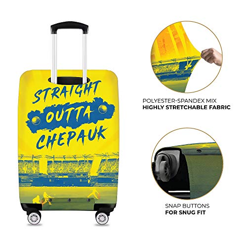 Nasher Miles x Chennai Super Kings (CSK) Polyester Yellow Straight Outta Chepauk 55 cm (20 Inch) Small Protective Luggage Cover - Image 5