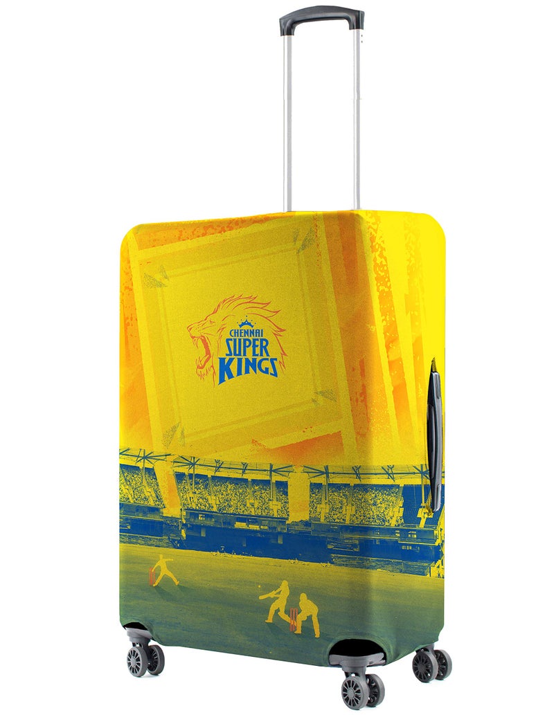 Nasher Miles x Chennai Super Kings (CSK) Polyester Yellow Straight Outta Chepauk 55 cm (20 Inch) Small Protective Luggage Cover - Image 1