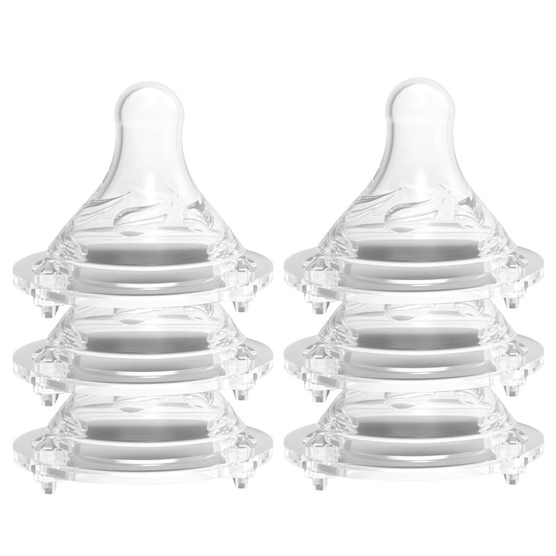Avima Baby Anti Colic Nipples for Wide Neck Bottles Silicone Breast Like Nipples  6 to 9 Months Fast Flow Level 3 Pack of 6 - Image 1