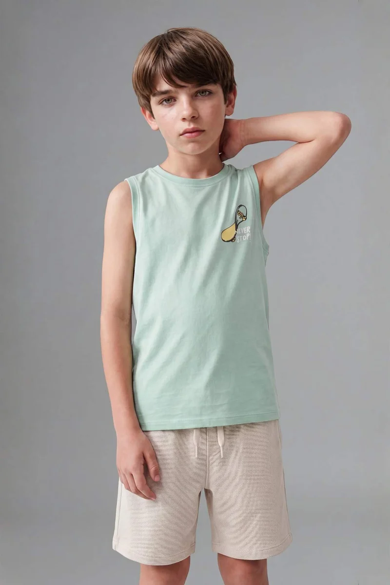 DeFacto Boy Regular Fit Slogan Tank Top