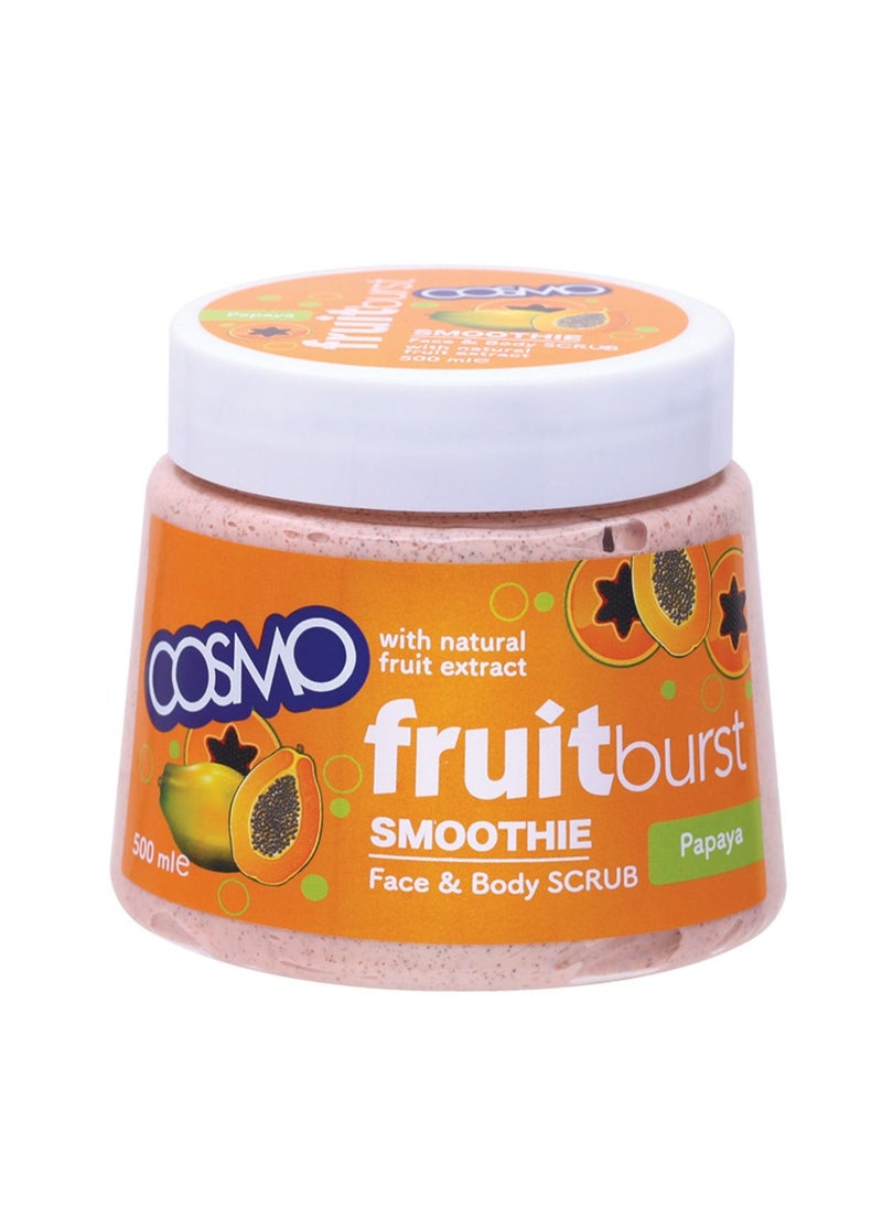 COSMO Fruitburst Smoothie Face And Body Scrub With Papaya 500ml 