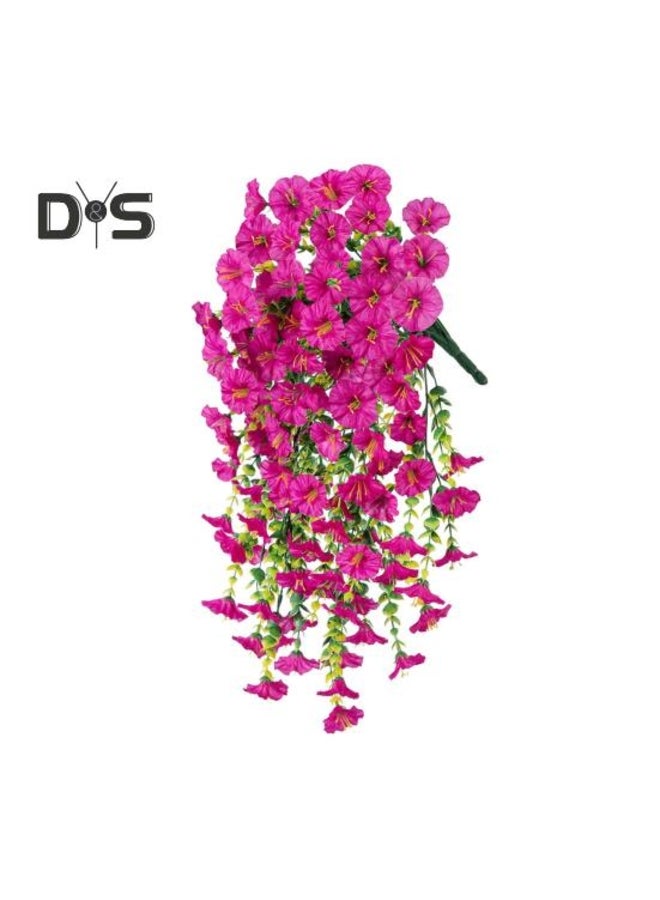 Artificial Hanging Petunia Flowers UV Resistant Faux Plants Outdoor Fake Petunia Stripe Spring Summer Decor for Home Mantel Door Porch Patio 