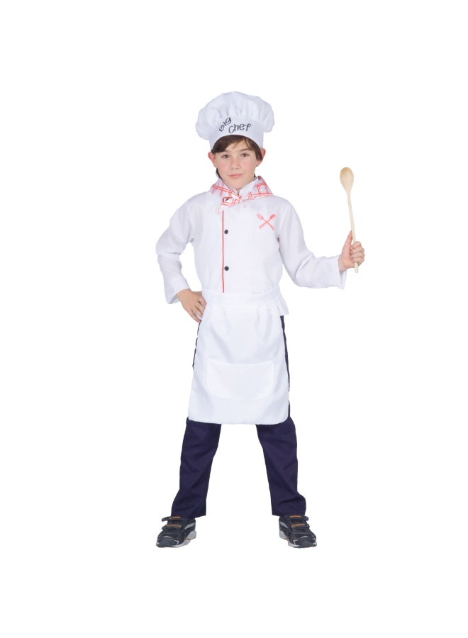 Ciao زي الطباخ الكبير للأطفال LARGE | زي الطباخ الصغير مع قبعة ومئزر | ملابس دور مطبخ للأولاد والبنات لحفلات، كرنفال وهالوين - Image 1