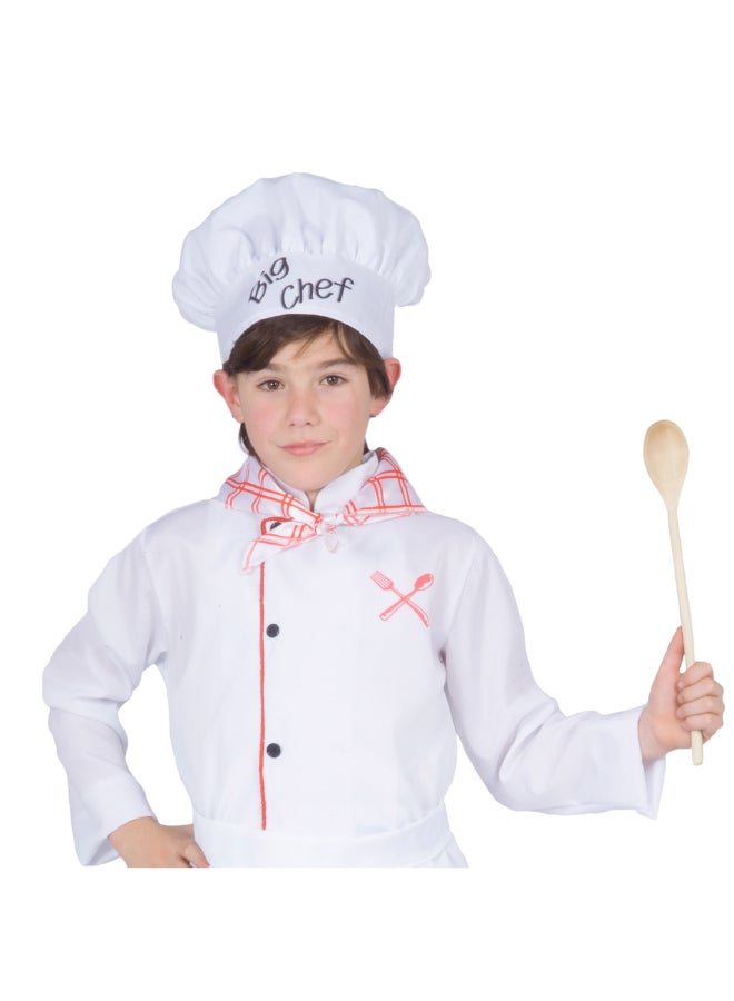Ciao زي الطباخ الكبير للأطفال LARGE | زي الطباخ الصغير مع قبعة ومئزر | ملابس دور مطبخ للأولاد والبنات لحفلات، كرنفال وهالوين - Image 4