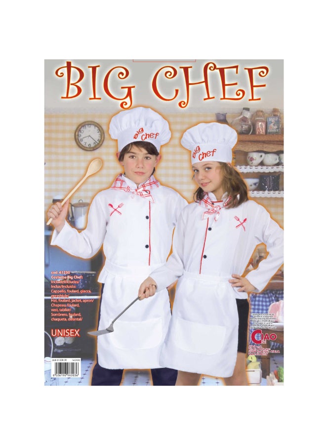 Ciao زي الطباخ الكبير للأطفال LARGE | زي الطباخ الصغير مع قبعة ومئزر | ملابس دور مطبخ للأولاد والبنات لحفلات، كرنفال وهالوين - Image 2