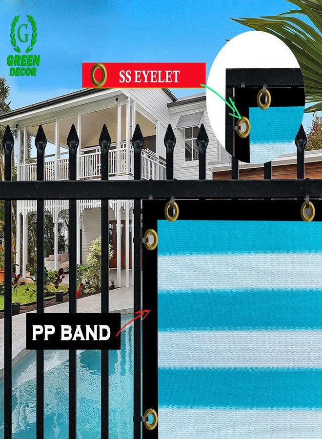 GREEN DECOR HDPE Fabric with Polyester Band Baby Kids Safety Net Protector for Balcony & Staircase Railing Guard,Balcony Net Baby Safety Products for Indoor&Outdoor(Blue & White Color, 1X4 MTR) - Image 5