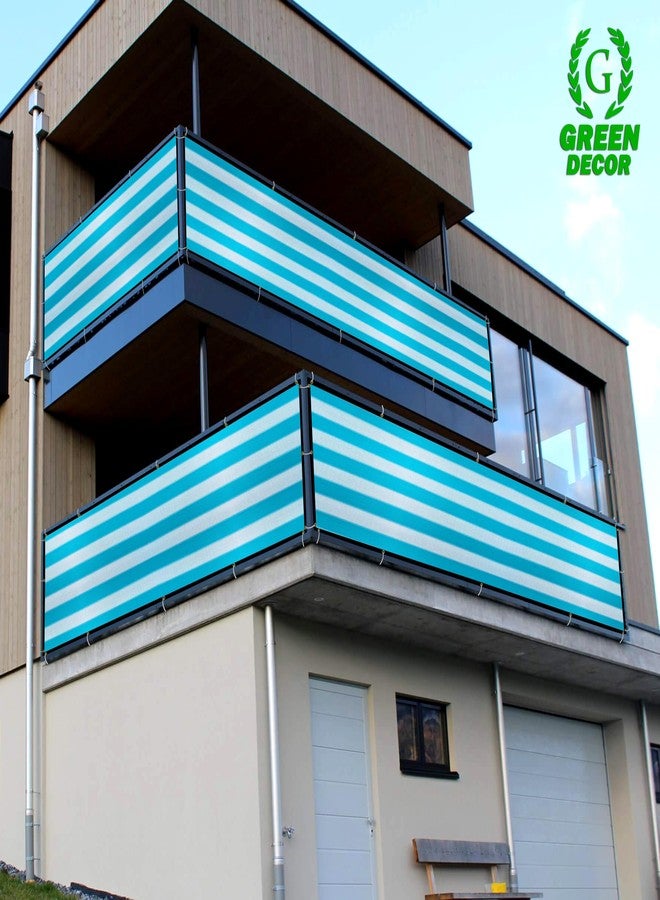 GREEN DECOR HDPE Fabric with Polyester Band Baby Kids Safety Net Protector for Balcony & Staircase Railing Guard,Balcony Net Baby Safety Products for Indoor&Outdoor(Blue & White Color, 1X4 MTR) - Image 2