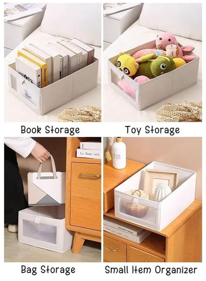 Arabest 4 in 1 Wardrobe Clothes Organizer Foldable Visible Drawer Closet Organizers with Mesh Window and Handle Washable Drawer Box for Clothing, T-Shirt, Pants, Toys & Books - Image 4