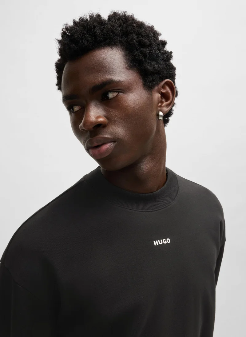 HUGO Cotton-terry sweatshirt with logo print