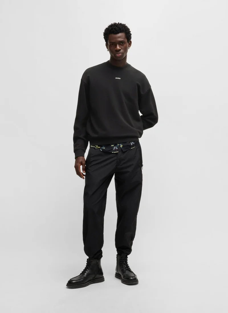 HUGO Cotton-terry sweatshirt with logo print