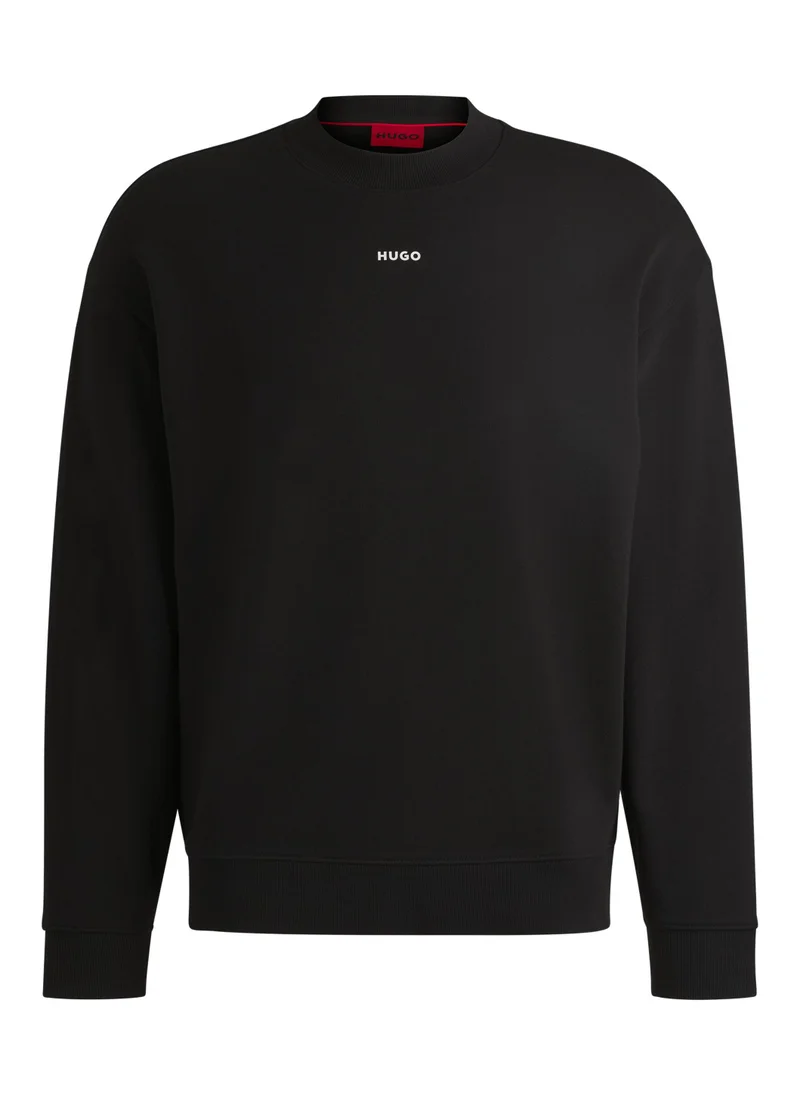 HUGO Cotton-terry sweatshirt with logo print