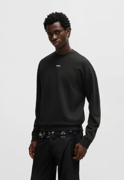 HUGO Relaxed-fit sweatshirt in cotton terry with logo detail