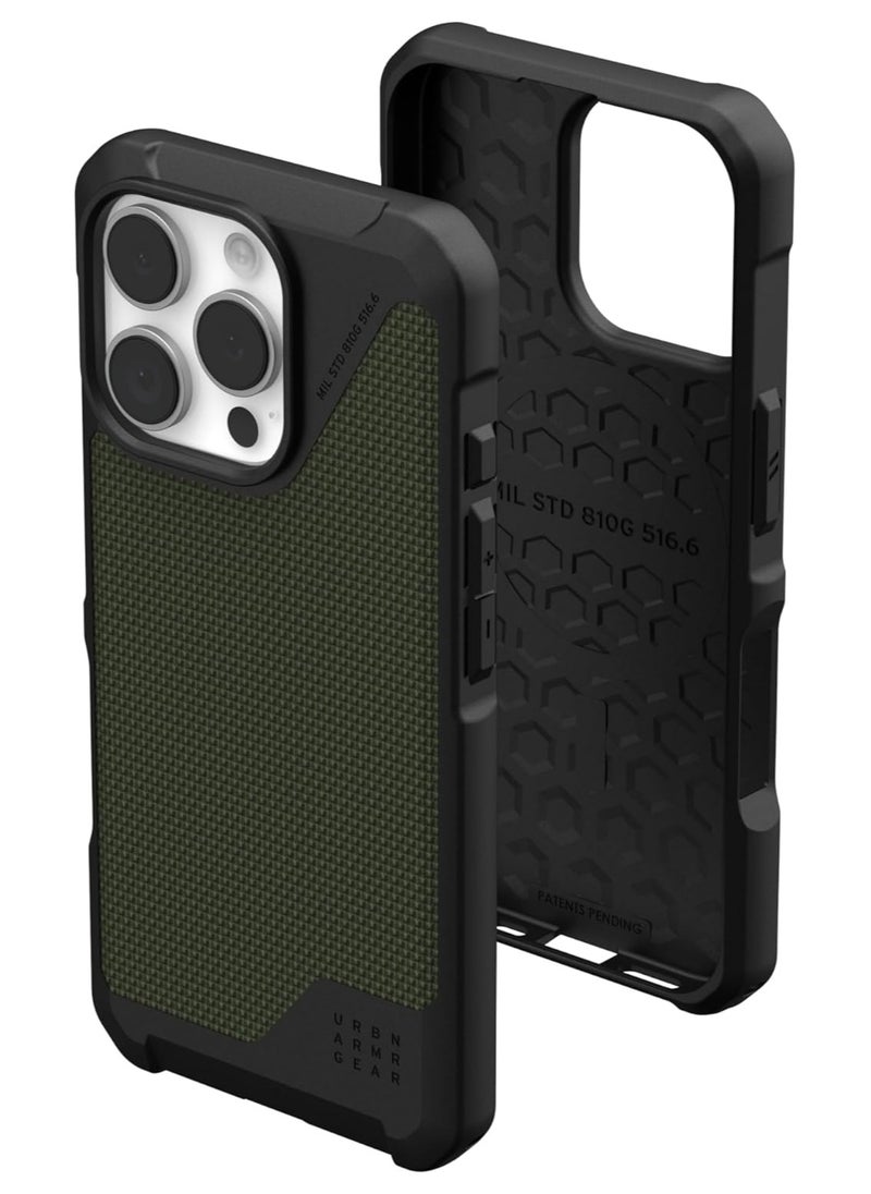 Urban Armor Gear غطاء حماية UAG Metropolis LT MagSafe لهاتف iPhone 16 Pro Max [تم اختباره عند السقوط من ارتفاع 18 قدمًا] - Kevlar Olive  - Image 1