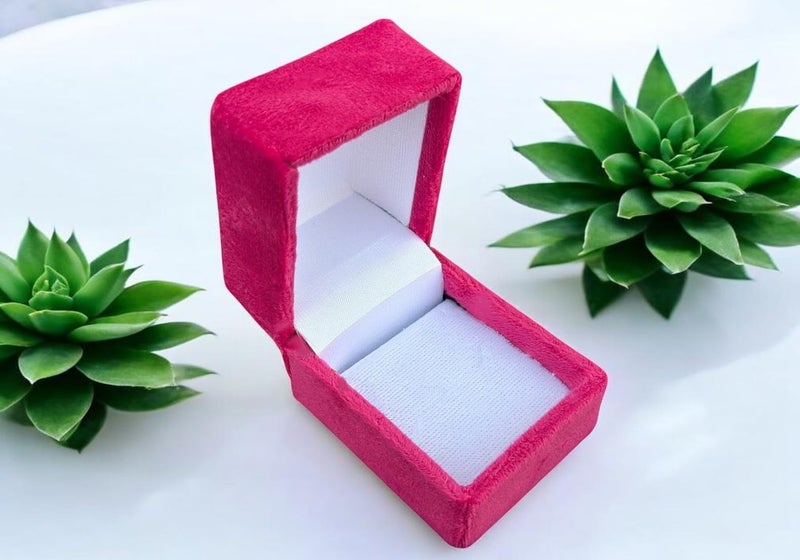 Luxury Soft Velvet Jewelry Box - Suitable for Rings, Pendants and Gifts (Pink) - Image 4