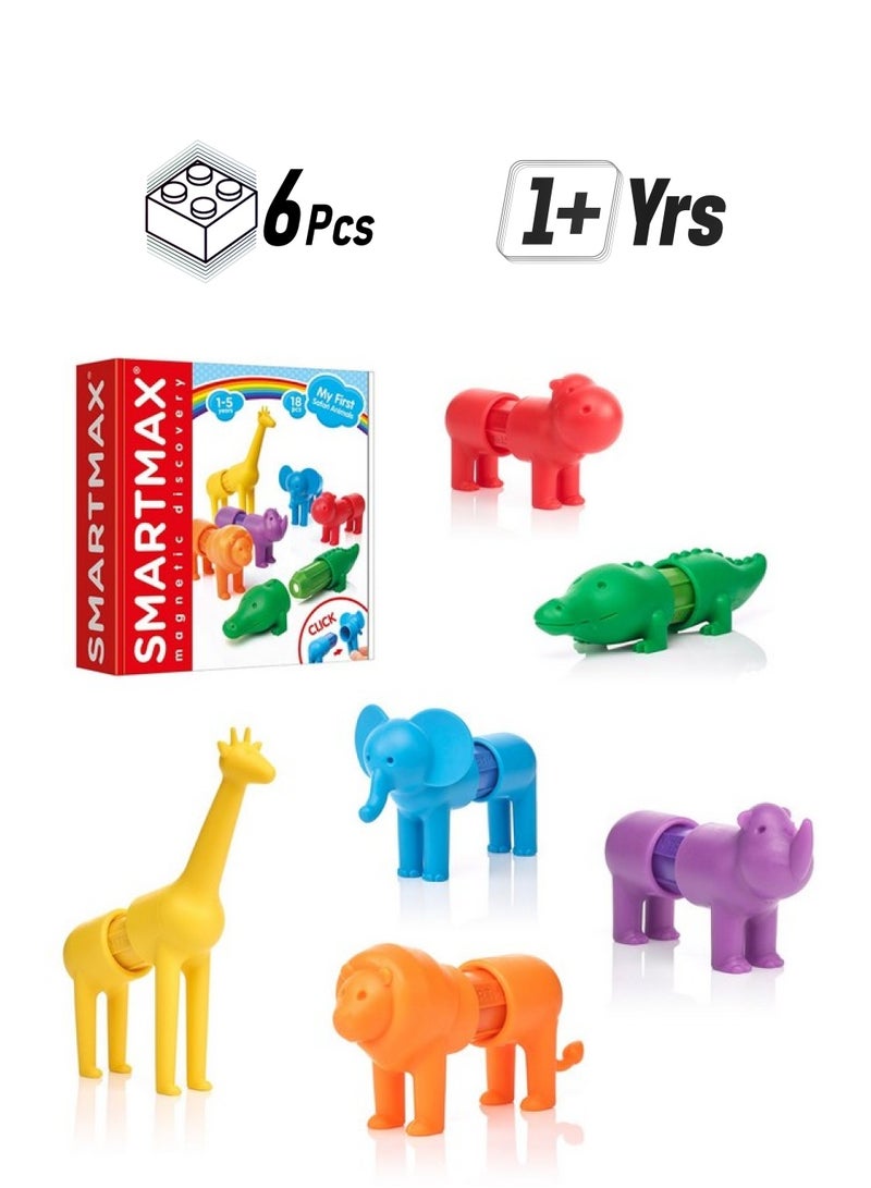SmartMax My First Safari Animals Stem Magnetic Discovery Building Set With Soft Animals For Ages 1-5  - Image 1