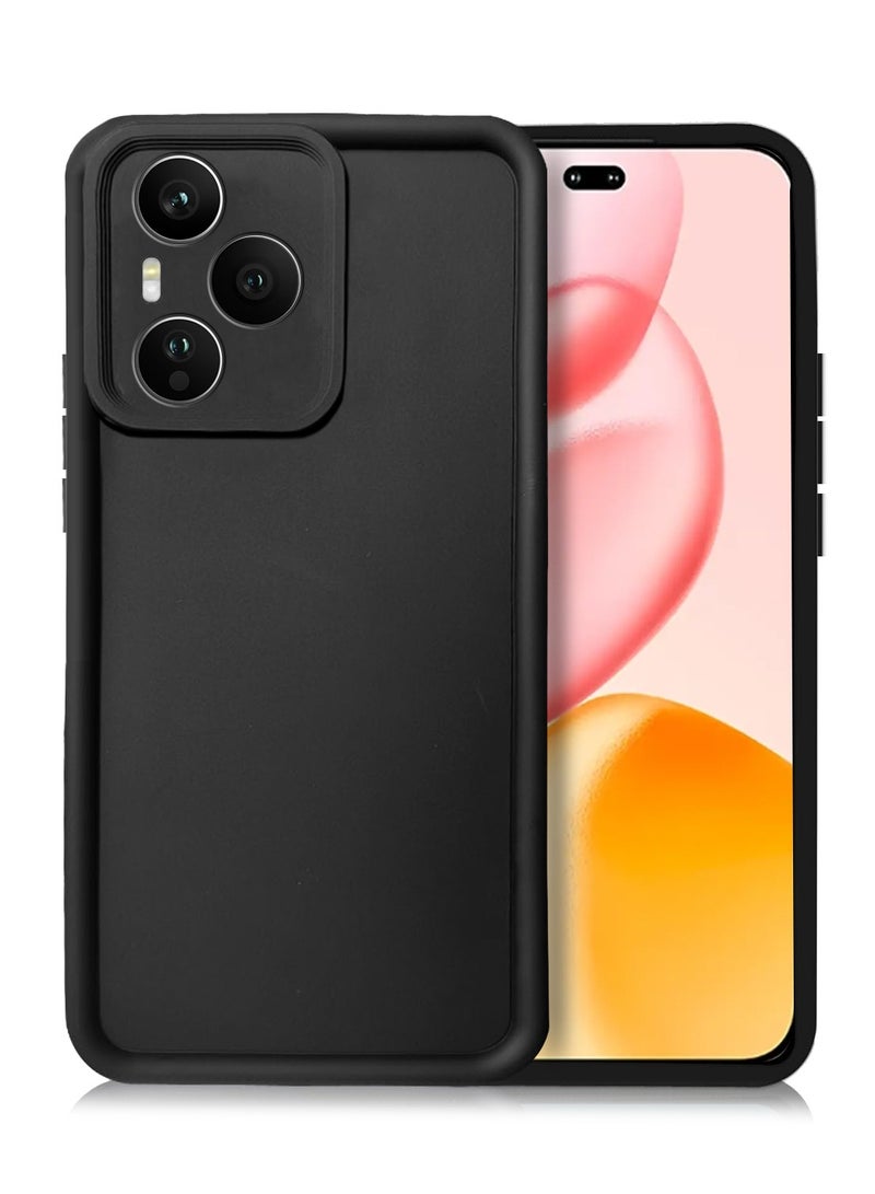 Wtech Honor 400 Pro 5G 2025 Premium Soft Liquid Silicone Full Protective Raised Lips Edges and Camera Case Cover (MCRPSN) - Black - Image 1