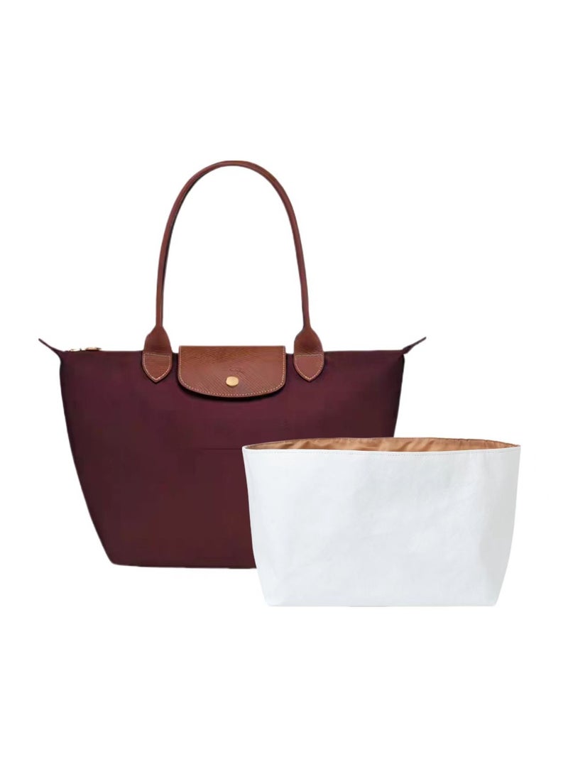Longchamp Longchamp Le Pliage Large bag with Insert, longchamp bag (Wine Red)women's Classic Fashion Versatile Large Makeup Bag, Handbag, Shoulder Bag  - Image 1