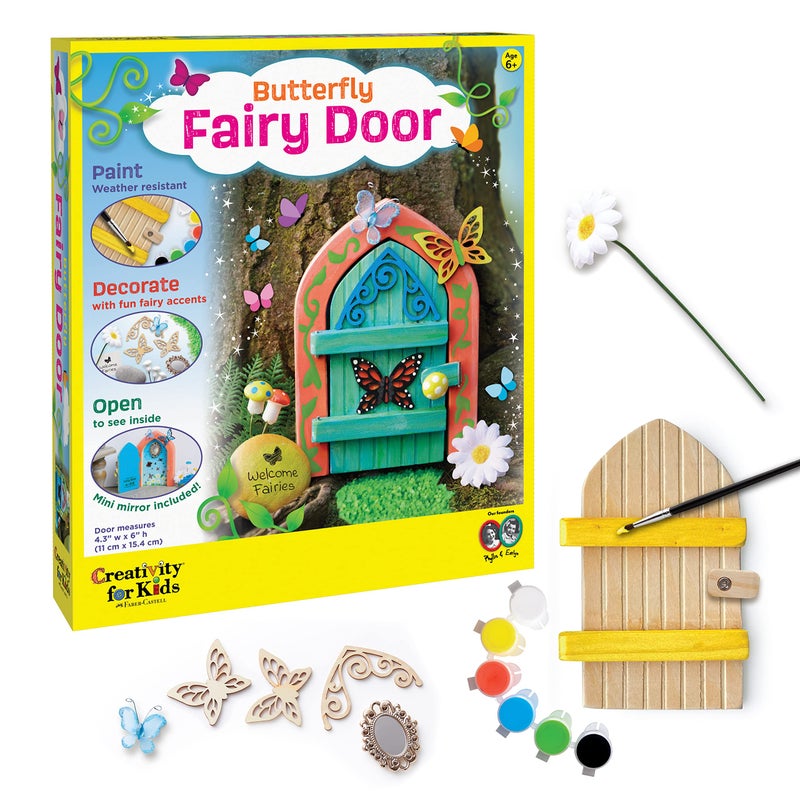 Creativity for Kids Butterfly Fairy Door Kit - Painting Arts and Crafts for Kids, Creative Gifts for Girls and Boys (Ages 6+) - Image 1
