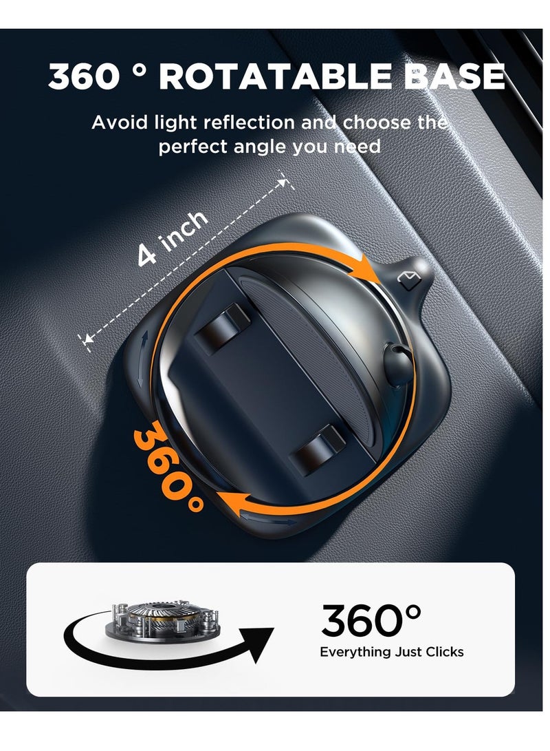 Dashboard Phone Holder Car, [Adjustable Spring Design] Non Slip Phone Pad for Car 360° Rotatable Silicone Car Phone Mount, Desk Phone Stand Compatible with iPhone, Android, GPS - Image 3