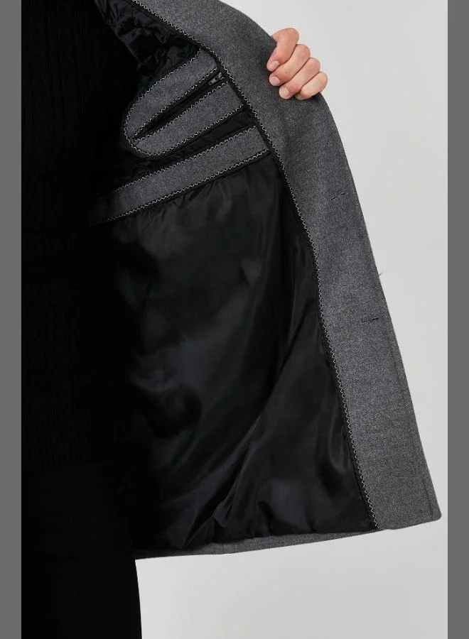 Buratti  Buratti Slim Fit Single Slit Buttoned Mono Collar Cashmere Coat Men's COAT 5840098 for Men | Best Price UAE