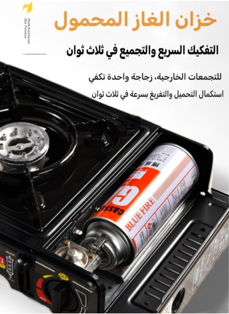 موقد كاسيت البيوتان المحمول موقد غاز للتخييم موقد خارجي بقوة 2900 وات عالي الطاقة