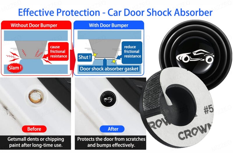CARIZO Car Door Shock Absorber, Pack of 8 Door Soundproof Stickers, Door Edge Guard Cushion Car Door Shock Absorbing Compatible with Mahindra XUV 700 - Image 5