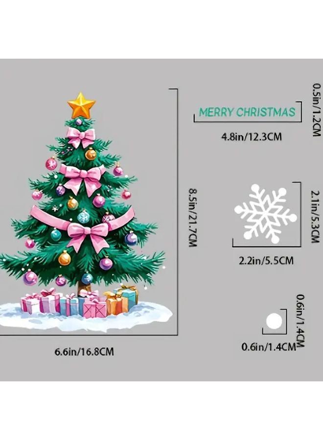 4Pcs Christmas Window Stickers Purple Tree Static Cling Decor For Glass - Image 4