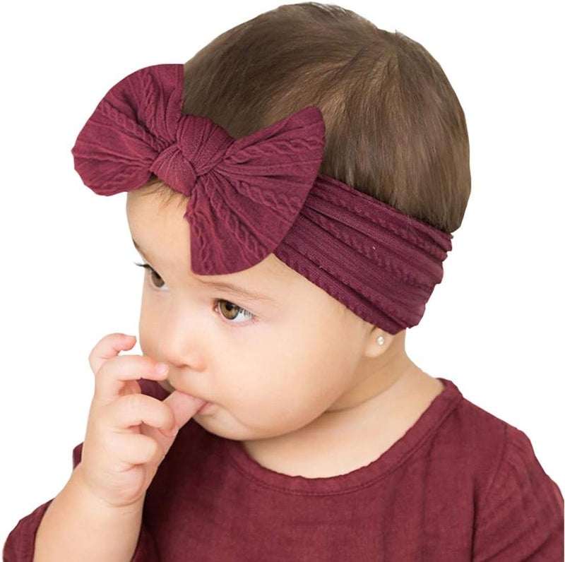 Toptim 16-Pack Baby Girl Bows Nylon Headbands with Jacquard Design for Newborns and Toddlers - Image 3