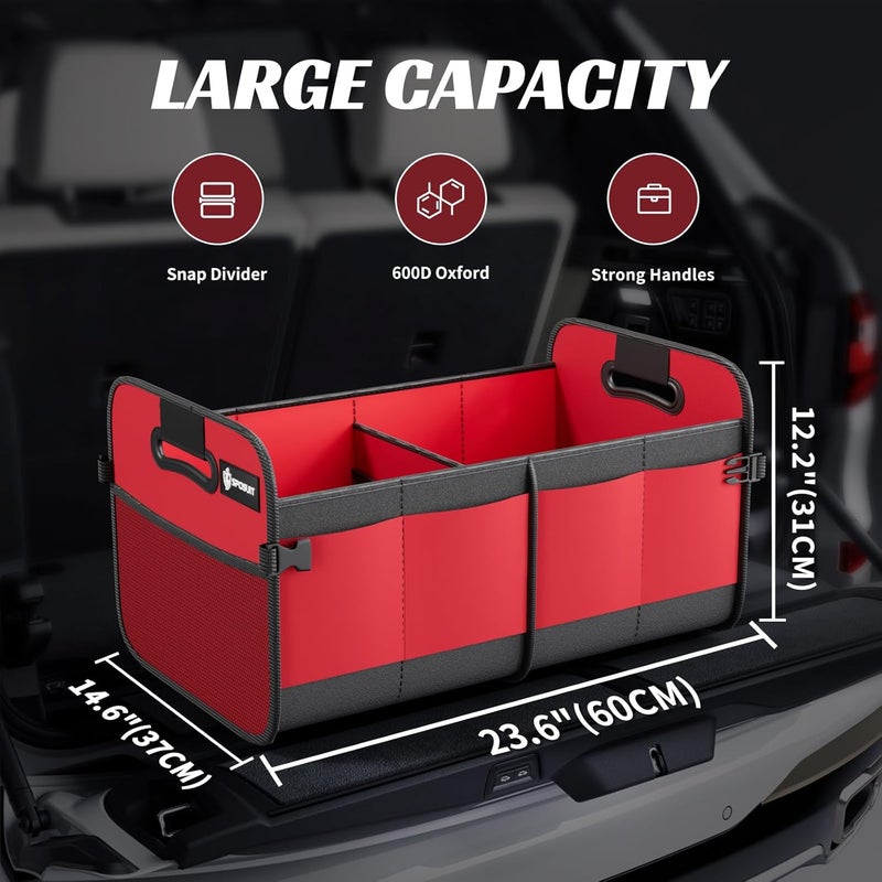 Sposuit Trunk Organizer for Car - 70L Collapsible Trunk Storage with 11 Pockets & Reinforced Handles, SUV Trunk Organizers for Grocery Cargo - Image 2