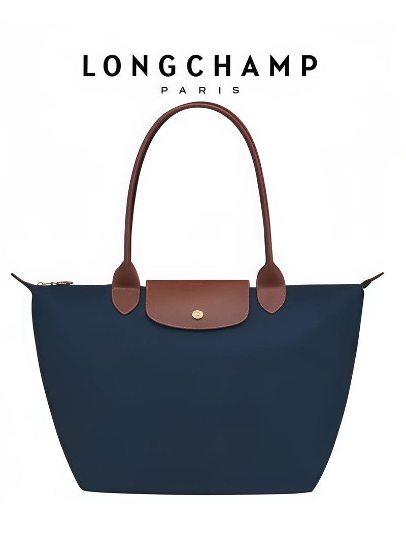Longchamp Medium Tote Bag for Women,Space Saver Bag Foldable Bag With Zipper Shoulder Bag, Handbag for Travel, Work - Image 1