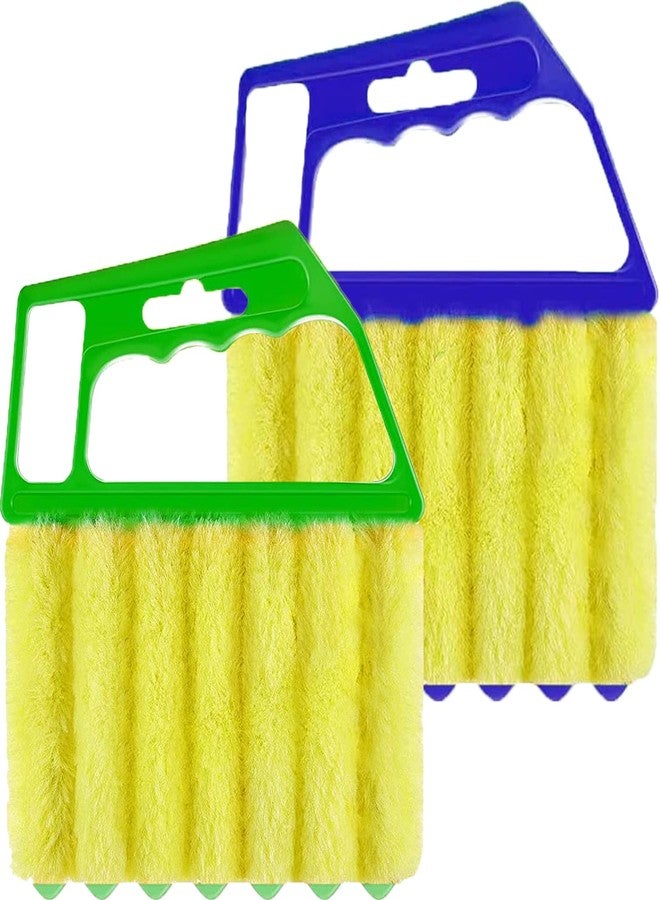 Hokoad 2 Pcs Washable Window Blind Cleaner - Hand-Held Mini Duster Brush for Wood Blinds, Venetian Shades & Air Conditioner Duster - Image 1
