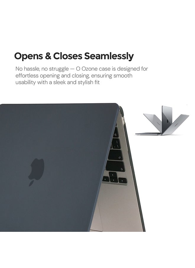 O Ozone - Slim Rubberized Matte Case Compatible with MacBook Air 13 inch (A1932,A2179,A2337, 2018-2020) Hard Case with Keyboard Cover & Protector, Black - Image 1