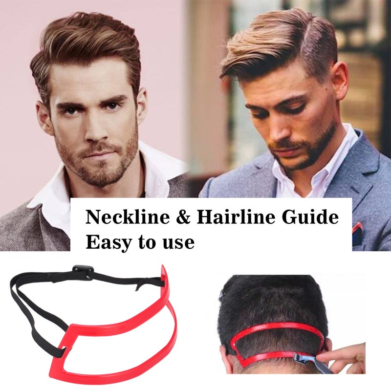 Hair Clipper: Red Premium Plastic, Flexible Sturdy Hairline Guide - Lightweight Portable Neckline Tool for Men's Daily Grooming Salon Travel Use - Image 2