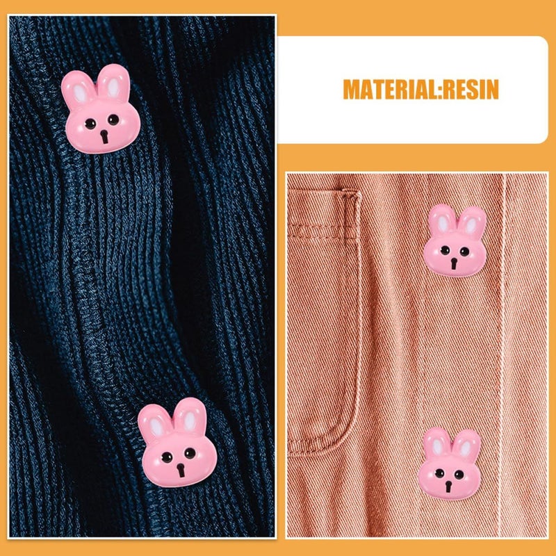 Pink Resin Bunny Buttons 10Pcs for DIY Clothing Sewing Crafts Decorations - Image 4