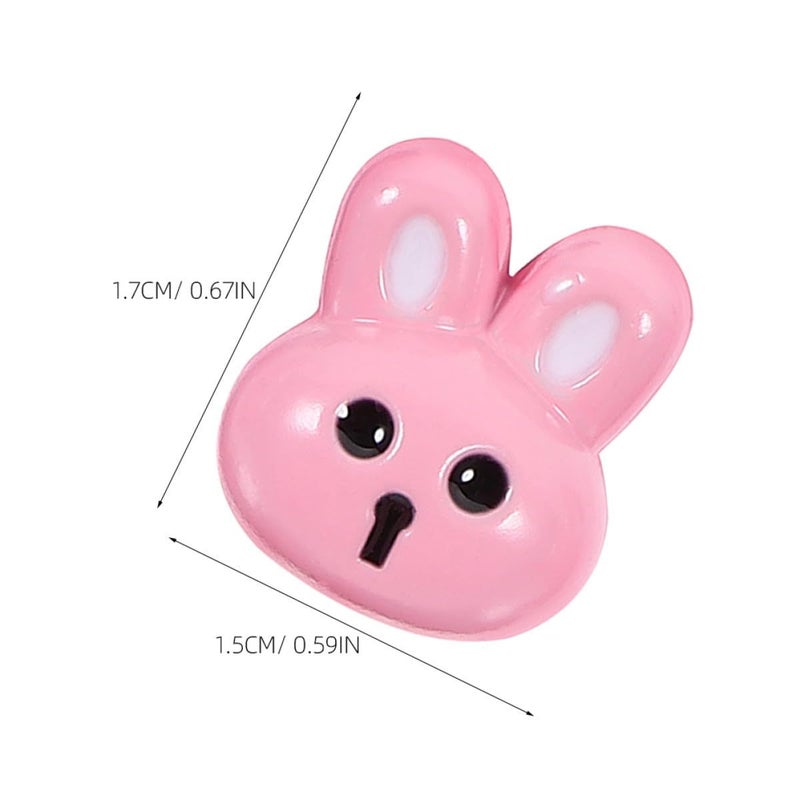 Pink Resin Bunny Buttons 10Pcs for DIY Clothing Sewing Crafts Decorations - Image 3