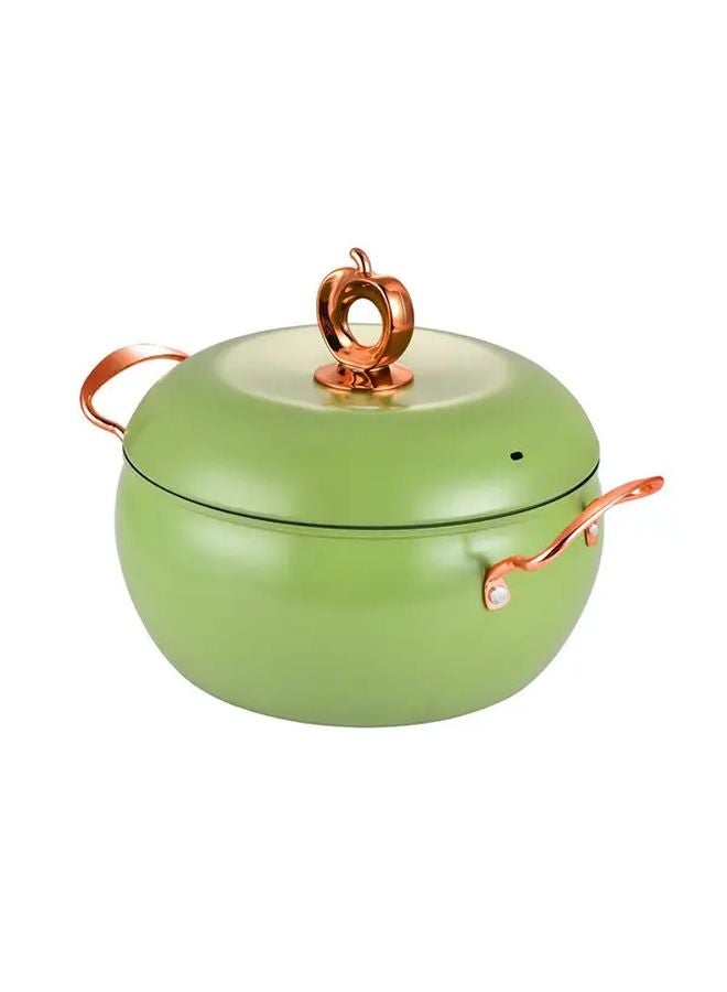 Large 10.24 Inch Green Apple Soup Pot Non Stick Stainless Steel Steamer With Lid - Image 1