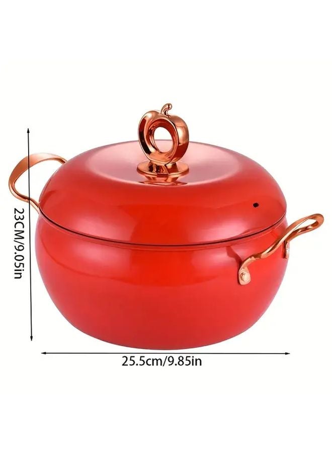 Large 10.24 Inch Green Apple Soup Pot Non Stick Stainless Steel Steamer With Lid - Image 4