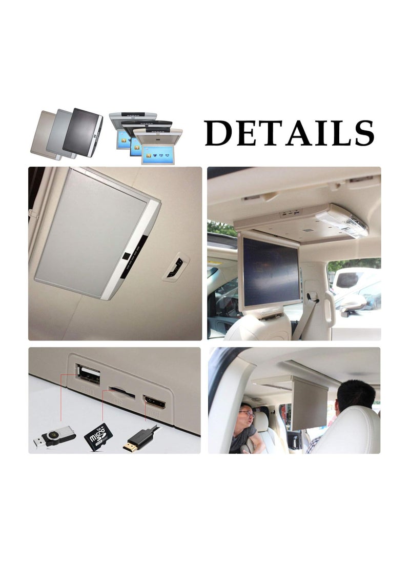 SHEZA STAR 1080P Car Video Player, 15.4 Inch HD Wide Screen Car Overhead Roof Mounted Monitor Ultra-Thin Flip Down TV for Cars Support FM/IR/USB/SD/HDMI Input  - Image 5