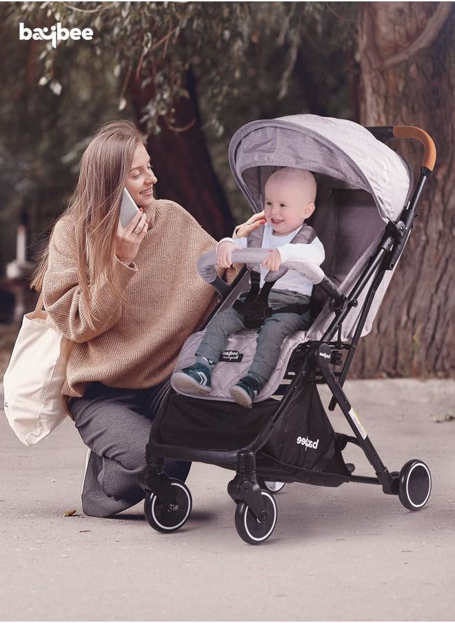 BAYBEE Baybee Infant Baby Pram Stroller for Newborn Babies with Metal Frame 3 Position Adjustable Seat Canopy  Bassinet Large Wheels Travel System Stroller For Baby Toddlers 0 to 3 Years Boys Girls Grey  - Image 2