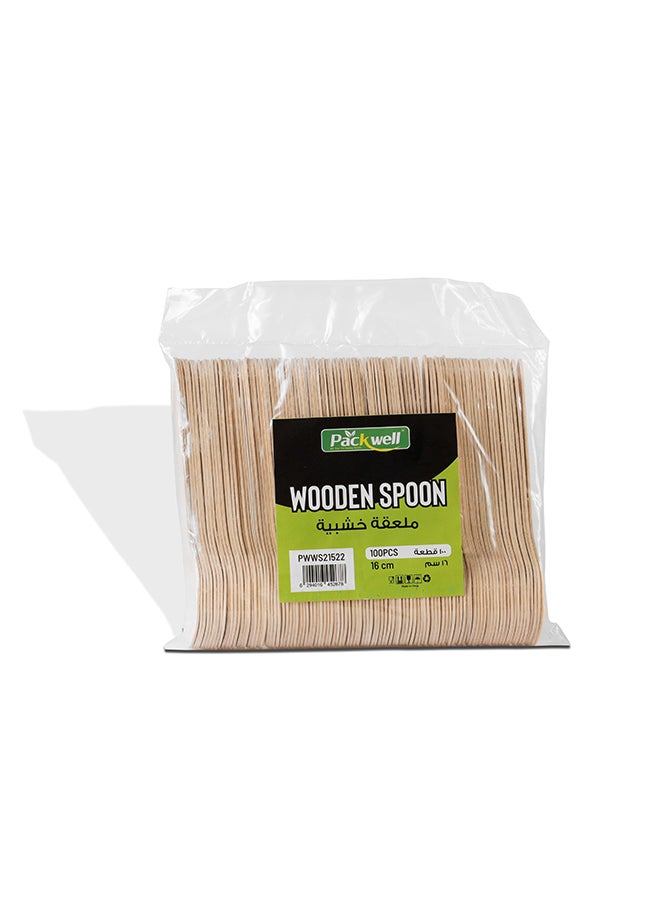 Packwell Wooden Spoon 16 Cm 100 Pcs - Image 1