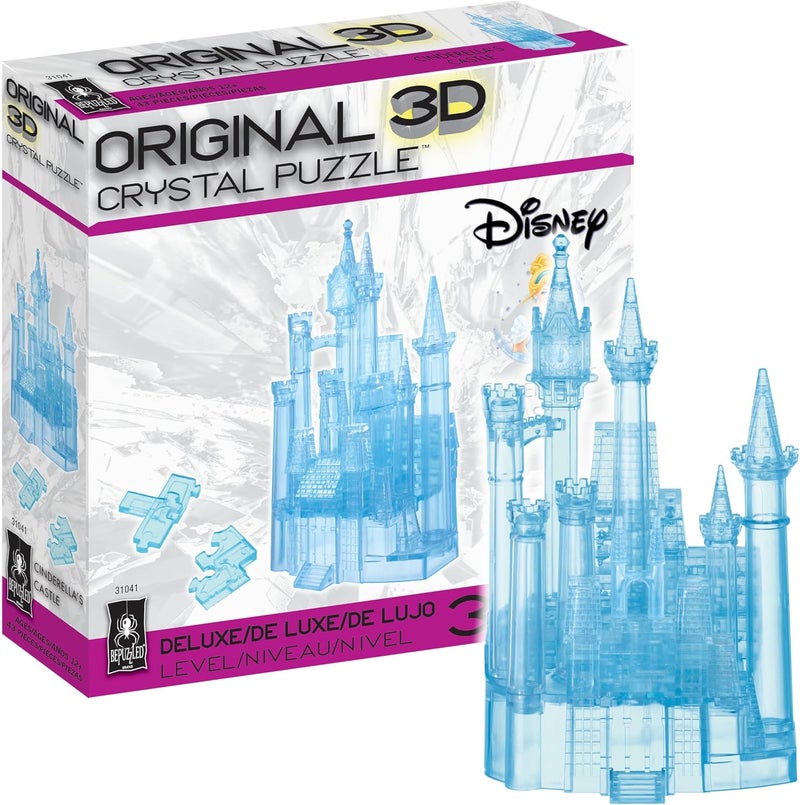 BePuzzled Disney Cinderellas Castle Deluxe Original 3D Crystal Puzzle Perfect for Puzzlers Ages 12 and Up Challenging to Complete and Beautiful to Display Collect Them All - Image 1